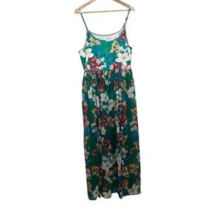 Swimsuit Dress One Piece Green Tropical Beach Vacation Vibes Women's Size 3XL